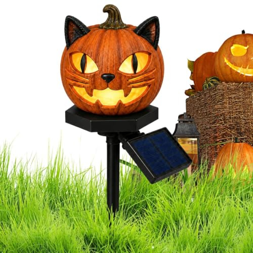 Solarlampor Utomhus Halloween Pumpa Design Vattentät Gårdsstake | Solarlampor trädgård För Halloween Terrass Gångväg Utanför Gräsmatta Uteplats Landskapsarkitektur