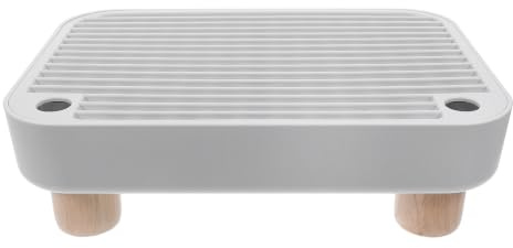WRITWAA Kattlådaramp, Kattramp för kattlåda, Filterfunktion, Grå | Grå 28,5 x 18,5 x 9,6 cm antispårningsdesign med träfötter för seniorer, enkel rengöring
