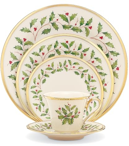 Lenox Holiday Porcelain 5-Piece Christmas Dinnerware Set for 1