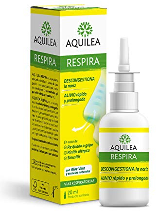AQUILEA Respira Spray 20 ml - Para la Congestión Nasal - Alivio Rápido y Prolongado - Con Eucalipto, Aloe Vera y Esencias Naturales