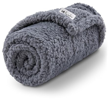Luciphia Premium Fleece Pet Blanket for Small Medium Dogs Puppy Soft Sherpa Calming Cat Throw Blankets(Grey,41x31 inches)