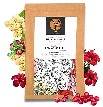 OYA - Préparation pour Rhum Arrangé de Dégustation SCARLET MOON - Cranberry, Mûre Blanche, Hibiscus (pour 70cl de rhum)