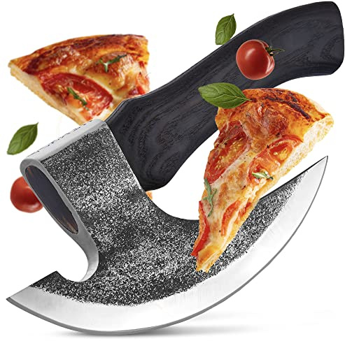 ECKWIN Pizzaskärare | vägkniv för pizza, örter & co | Perfekta herrpresenter | pizzamniv | pizza yxa viking | pizzatillbehör för män (Dagwin)