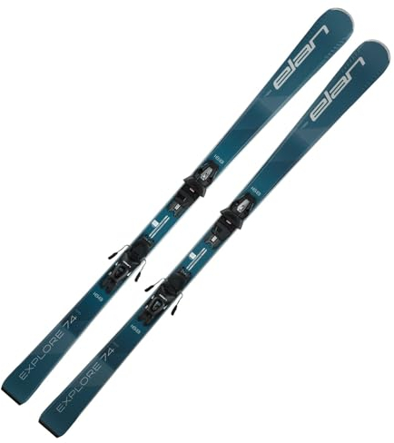 Ski Alpinski Carvingski Pistenski Parabolic Rocker - Elan Explore 74 RS LS - inkl. Bindung EL10.0 Grip Walk - 2024 - On Pisten Ski (146cm)