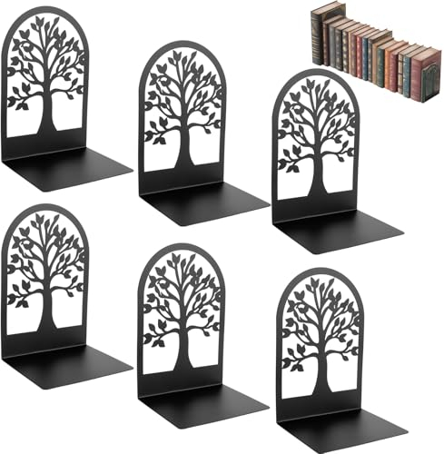 LDHHYH 6pcs Buchstützen Metall Schwarz, Buchstützens Schwarz Metall Bücherhalter für Regal, Buchstützen Bookends Metalls, Bücherstütze Metalls, Book Holder für Büro/Schule/Zuhause/Bibliothek