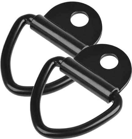 NHQZ 2 PCS D Anello di Ancoraggio, Anello di Ancoraggio, Ganci di Ancoraggio, Anelli di Ancoraggio,Occhielli Metallici, D Anello di Ancoraggio, Carico 1000 kg Anelli di Fissaggio Ganci,Kayak Nero