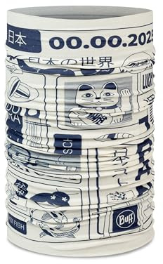 Buff Original EcoStretch halsvärmare för män och kvinnor, vuxen, halsduk, rör, multifunktionell, nacke och huvud, löpning, promenader, vandring, hållbar, lätt, en storlek, vit
