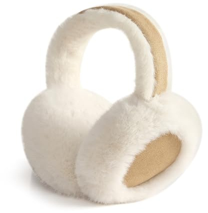 FSMILING Winter Ohrenwärmer Damen Weiß Ohrenschützer Damen Plüsch Ohrenwärmer Fell Ohrenschützer Für Frau Mädchen