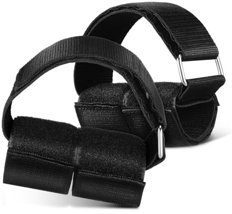 HONITANO 2 Pezzi Cinghie Regolabili per Caviglia con Attacco Pesetti Piedi Materiale Antiscivolo per Allenamenti Palestra Casa Supporto Stabile per Sollevamento Pesi e Workout Gambe Unisex