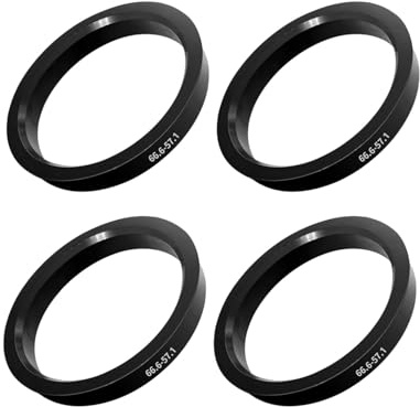 HUVZOR 4Pcs Anelli Di Centraggio 66,6 A 57,1mm, Anello Centraggio Cerchio In Plastica Anelli Di Centraggio Universali Compatibili con VW compatibile Mercedes Riduzione delle Vibrazioni per Cerchi