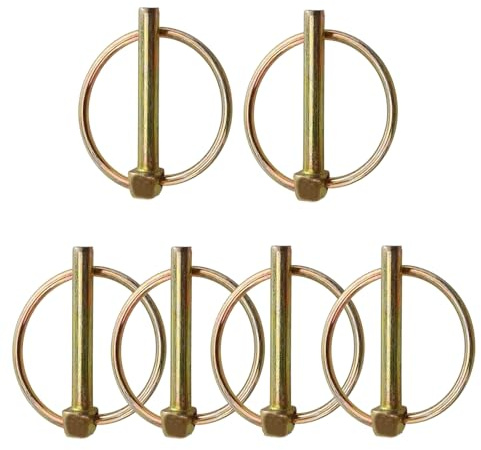 Perni rotondi 6 pezzi, perni 8mm x 70mm, perno di sicurezza zincato con supporto a molla, bullone di sicurezza, per rimorchi, trattori, biciclette, barche
