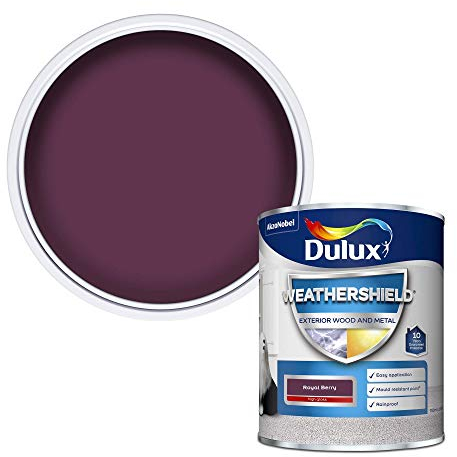 Dulux Weather Shield Exterior High Gloss Paint, 750 ml - Royal Berry