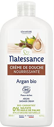 Natessance Sulphate Free Organic Cosmetic Bio Argan and Orange Blossom Shower Cream, 500 ml