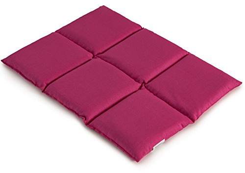 Cuscino termico con farro bio 40x30cm 6 compartimenti -rosa - Cuscino riscaldante nel microonde o nel forno e cuscino nel refrigerante