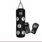 Hammer Box Set Sparring – Boxsack gefüllt 80 cm mit nummerierten Trefferflächen + Boxhandschuhe 10 oz – Inkl. Drehwirbel für sichere Aufhängung