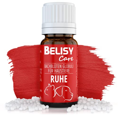 BELISY Ruhe Bachblüten Kügelchen für Hunde & Katzen - Beruhigungsmittel bei Angst & Stress - Orig. Mischung nach Dr. Bach - Notfall Globuli zur Beruhigung von Haustieren - ohne Alkohol - 10g