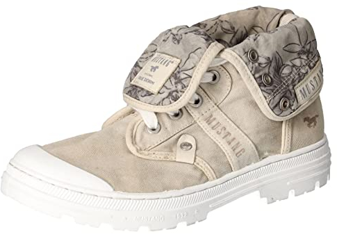 MUSTANG Damen Canvas Stiefelette Beige, Schuhgröße:EUR 38