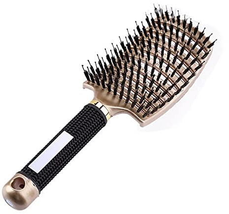 Hairstreaq Detangling Brush, Wet Dry Detangler Hair Brushes, Vented Detangling Brush, Fast Drying Styling Massage Hairbrush for Women & Kids’ Long, Thick, Thin, Curly & Tangled Hair (Gold)