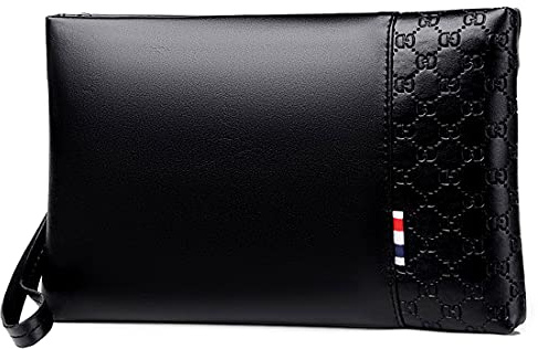Bolso Hombre Bolso de Mano para Hombre Bolso de Muñeca Nuevo Bolso para Hombre Elegante PU Cuero con Ranura Gran Capacidad Billetera para hombre con correa de muñeca, para trabajo, viajes, casual