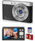 Y-YOPZI 4K Ultra HD Mini-Videokamera 50 MP 2, 88-Zoll-LCD-wiederaufladbare Studenten-Kompaktkamera mit 16-fachem Digitalzoom YouTube-Vlogging-Kamera für Kinder, Erwachsene, Anfänger(Schwarz)