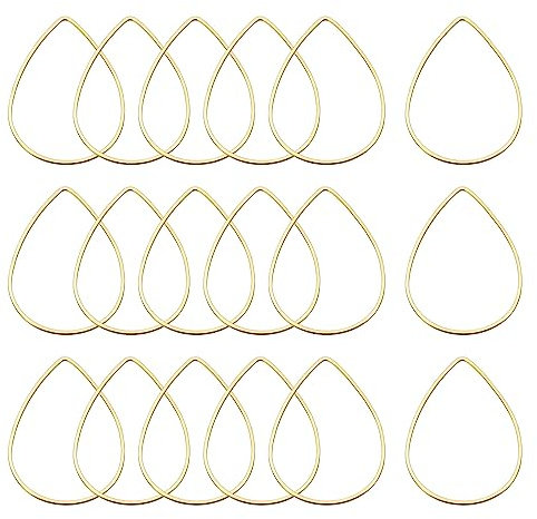 sourcing map Berlocker för skapande smycken, goute, pärlring, ihålig öppen glasögon berlock länkringar, 22 x 32 mm, mässingston, för örhängen, 100 st, Metall