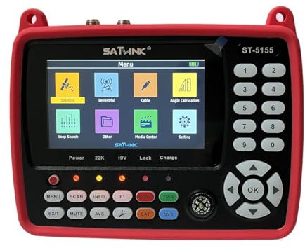 ST-5155 Satellite & Terrestrial Cable Signal Meter DVB-S/S2/T/T2/C Combo Meter Support HD 1080P MPEG-2/4 H.264/H.265 (10 Bit), QPSK, 8PSK, 16APSK, 32APSK