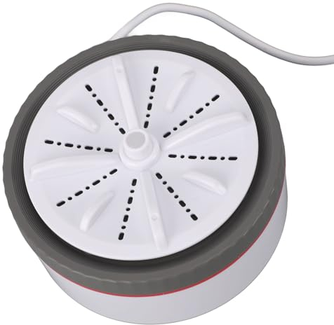 Syrisora ​​Mini Machine à Laver Turbo, Minuterie Réglable Multifonction Alimentée par USB, Mini Laveuse Turbo Portable pour Petits Vêtements, Lavage de Vaisselle de Fruits (Gris)