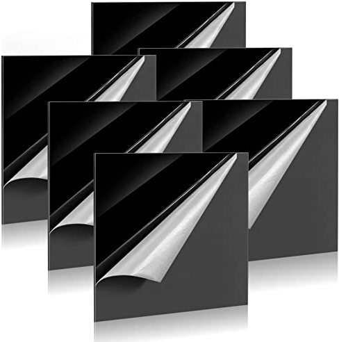 6 Pièces Plaque Acrylique Noir, 150 x 150 x 1,7 mm Plexiglas Vitre de Rechange Feuille Acrylique en Plexiglas pour Verre du Cadre Photo L'affichage Des Projets Peinture