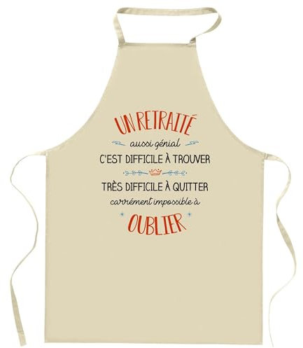Planetee Tablier de cuisine Un Retraité aussi génial | Cadeau Original Humour pour Cuisinier Vêtement Blouse de protection Barbecue Jardinage Tablier de Travail Tâches ménagères