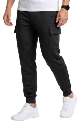mymixtrendz Mens Cargo Fleece Cuffed Slim Fit Bottom Track Pants Casual Trousers Jogging Cargo Pocket Work Wear Trouser