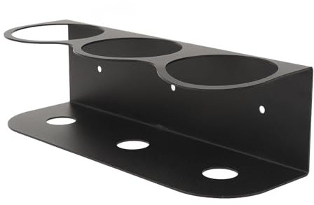 Natudeco Wall Spray Bottle Holder Carbon Steel Spray Can Storage Rack Wall Mount Paint Bottle Organizer for Garage Garden Office Bathroom (3 Hole)