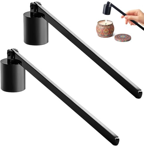XTUDOU® 2 Pezzi Spegni Candela, Spegnicandela in Acciaio Inossidabile, Estintore per Candele con Manico Lungo, Spegnicandele per Spegnere Lo Stoppino Acceso