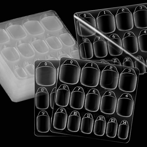 Nail Sticky Tabs for False Nails 300pcs Press on False Nails Stickers Clear Double Side Fake Nail Sticky Adhesive Tabs 15 Sizes