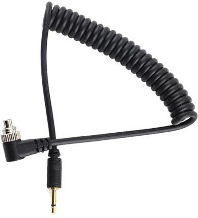 Professional PC to 2.5mm Flash Sync Cable Premium PVC Coated Wide Compatibility Spring Coiled Sync Cord for Original Photography Equipment