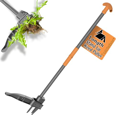 Toiclebor Stand Up Weed Puller Tool,Weeder,Hand Weeding Tool with Long Ergonomic Handle,Remove Weeds Without Bending,Pulling,Kneeling-Black