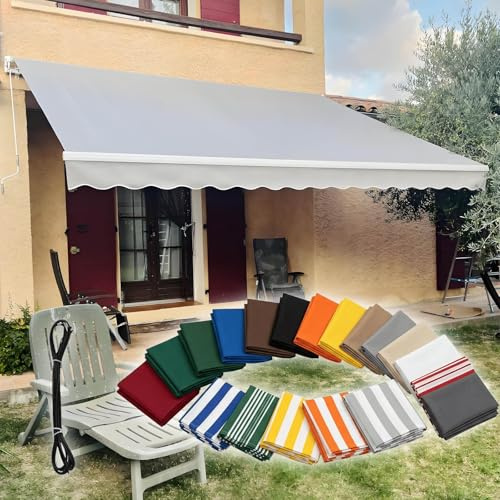 Tessuto di Ricambio per Tende 200/340/430/500/600/700 cm Telo di Ricambio per Tende da Sole Retrattile in Poliestere Copertura Avvolgibile in Tessuto per Balcone, Patio