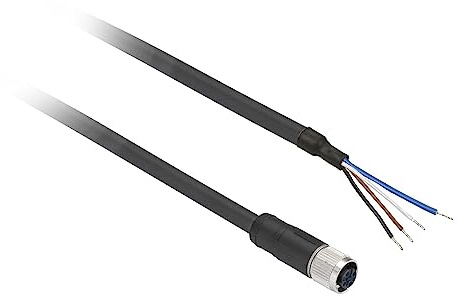 Schneider Electric XZCP0941L5 Connecteur Pré-Câblé Femelle, M8, 4 Broches, Droit, Longueur Câble 5m, 4 A, 60-75V