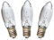 AUSWAHL 8V - 55V - netSells - 3er Set - 14V 3W Topkerze Riffelkerze Spitzschaftkerze - für Schwibbogen u. Lichterketten - für AUSSEN - für 16-17 Brennstellen - klar