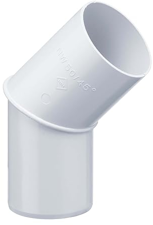 INEFA Regenrohrbogen 45 Grad für Fallrohr, PVC DN100 / 100mm Weiß Verbindungsstück Dachrinnenzubehör, einfache Steckmontage, Made in Germany