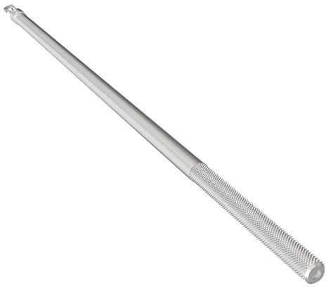 Flairdeco Schleuderstäbe / Gardinenstäbe mit Riffelgriff, Aluminium, Silbergrau, 100 cm, 2 Stück