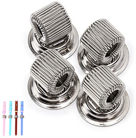 BTSKY 4 Pcs Super Strong Magnetic Pen Pencil Holders Clips with Adjustable Spring Loop, Removable Stainless Steel Pen Clip, Fit Any Size Pens Markers Use in Home Office Refrigerator, Whiteboard