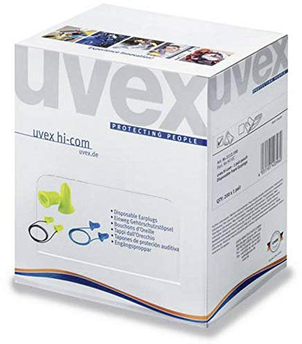 Uvex Hi-com MinidispenserBox, 100 paires de bouchons d'oreille unisexe, citron vert