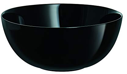 Luminarc Diwali Round 18pc Opal Glass Dinner Set Dinnerware Tableware Plates (Salad Bowl, Black)