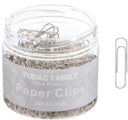 Small Paper Clips, 28mm Paper Clip, 300 pcs Paperclips (Small, Silver)