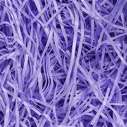 500g Papier Déchiqueté Lilas, Doux Frisure pour Emballage, Idéal Papier Remplissage pour Boite Cadeau, Colis et Paniers