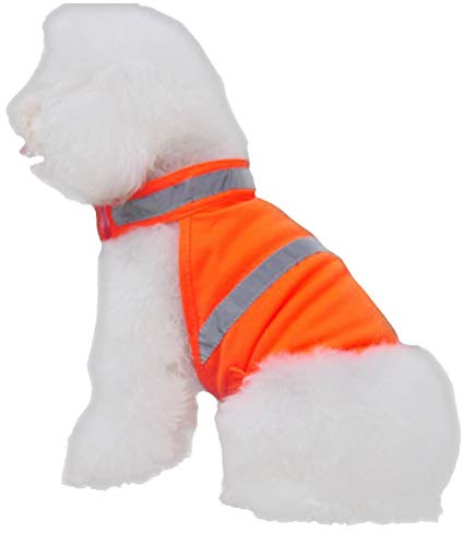 POPETPOP Gilet de sécurité réfléchissant pour chien, haute visibilité, respirant, vêtements d'été pour chien, pour la marche, la course à pied, la randonnée (orange fluo) - L