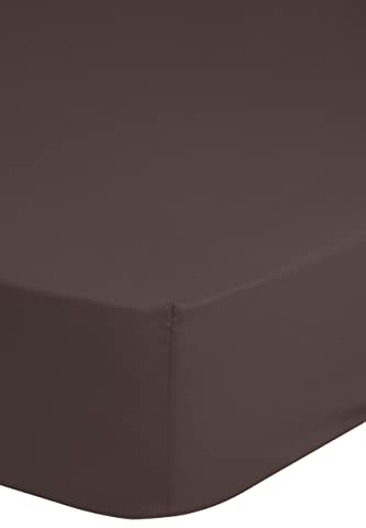 HIP Mako Satin Spannbettlaken 1 teilig 180 X 200 cm Brown