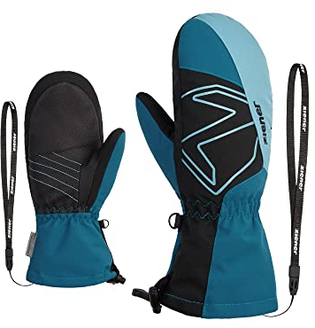 Ziener Kinder LAVALINO Ski-Fäustling/Wintersport | wasserdicht, extra warm, Wolle, Blue sea, 3,5