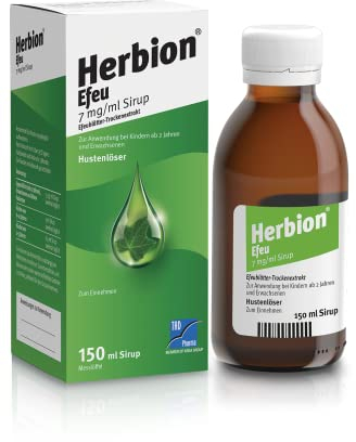 Herbion Efeu Hustensirup: Hustensaft gegen produktiven Husten mit Schleim für Erwachsene & Kinder, 150 ml Sirup