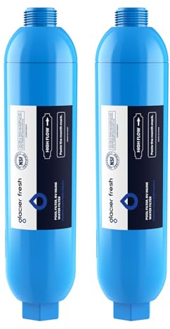 GLACIER FRESH Garden Hose End Pre-Filter for Swimming Pool, Hot Tubs, Spa, Inflatable Pool, Ponds, Greatly Reduces Bad Taste, Odors, Chlorin and Sediment, up to 8,000 Gallons, 2 Pack